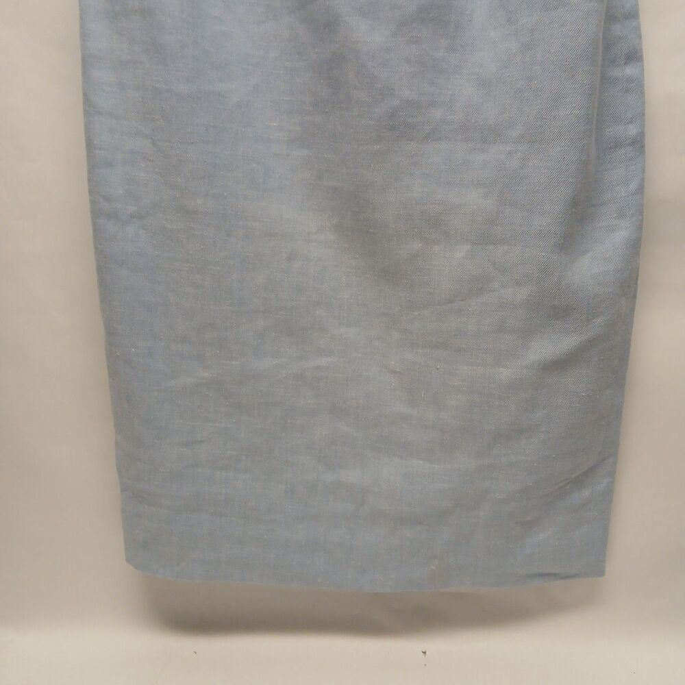 J.Crew Linen Blend Sheath Dress Blue Size 8 Square Neck Career Office Knee SP23 - Picture 5 of 10